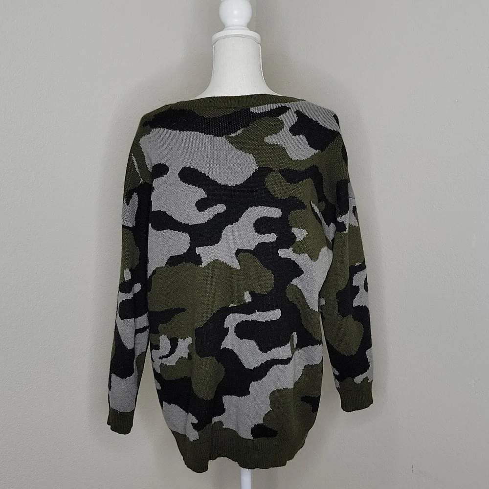 Torrid Camo Jacquard Crew Neck Sweater
